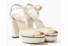 Jimmy Choo - Linen Patent-Leather Peachy Sandals